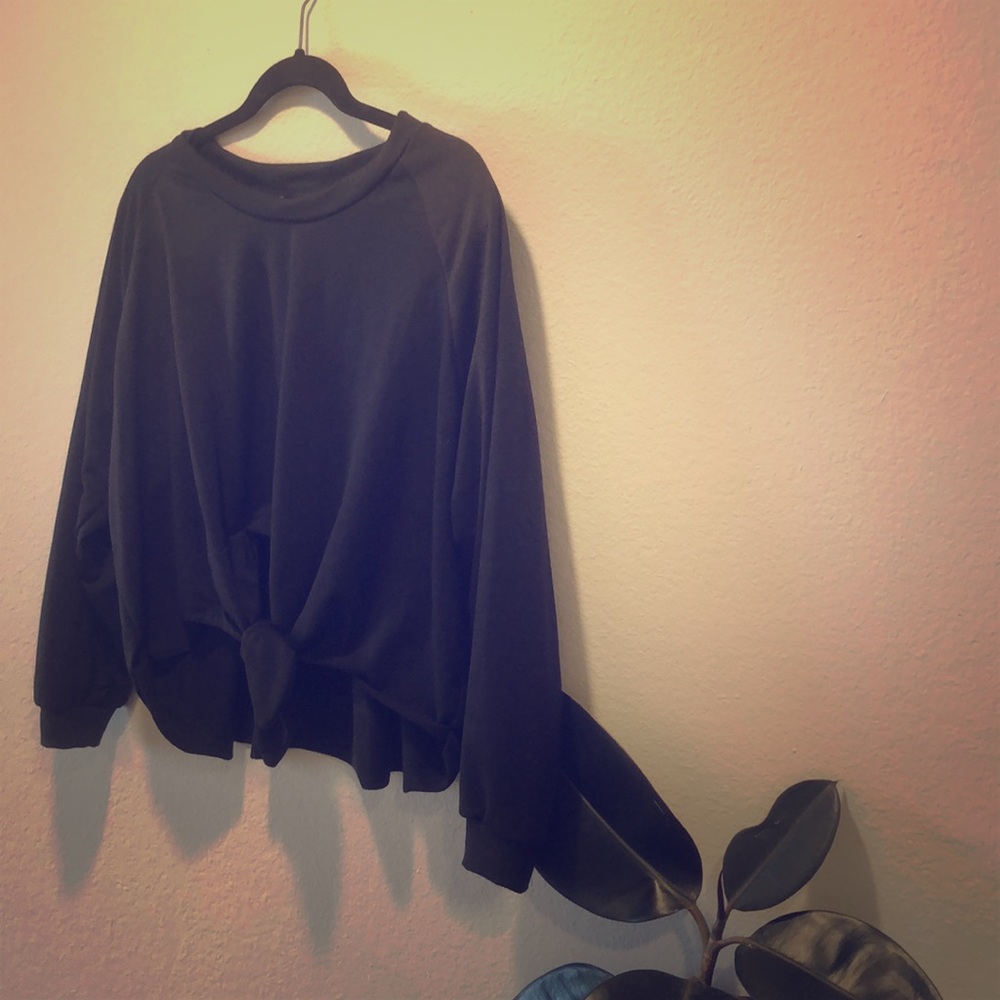 Lulus tie-front crop sweatshirt